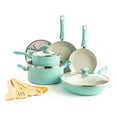 thumbnail image 1 of GreenLife Soft Grip Diamond Healthy Ceramic Nonstick, Cookware Pots and Pans Set, 14 Piece, Turquoise, Dishwasher Safe, 1 of 8