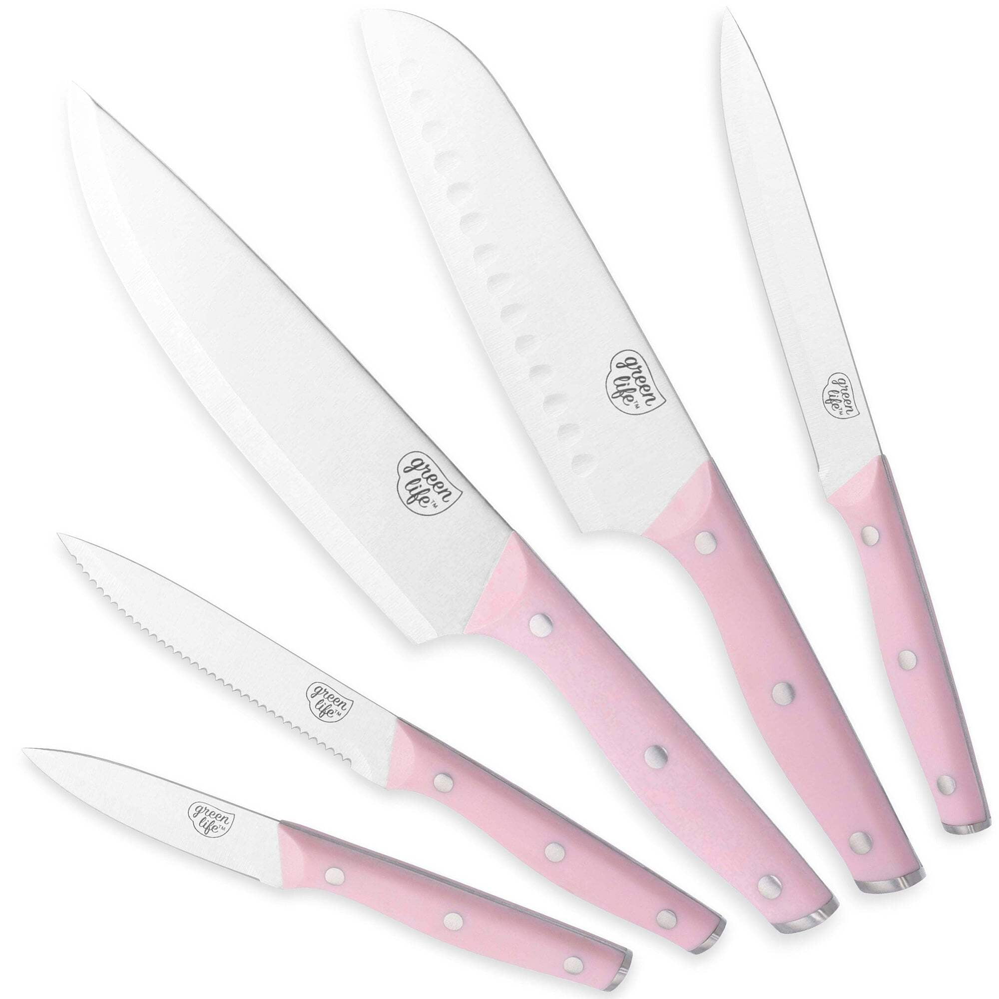 GreenLife Stainless Steel 5-Piece Cutlery Set | Pink