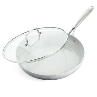 Frigidaire 12 in. Silver Stainless Steel Assist Handle Induction Ready Frying  Pan with Lid FR-14883-EC - The Home Depot