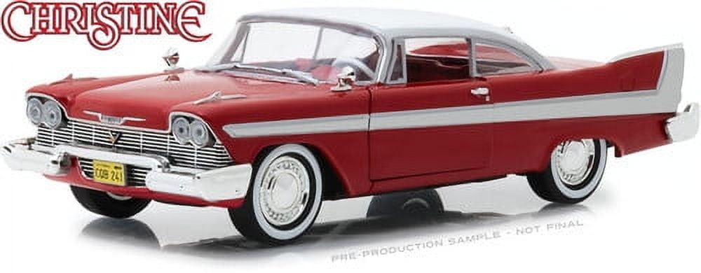 Auto Scaletta Christine Modellino Greenlight 1/24 Christine - Plymouth Fury 1958, Rosso E Bianco, Edizione Limitata Modellino Da Collezione