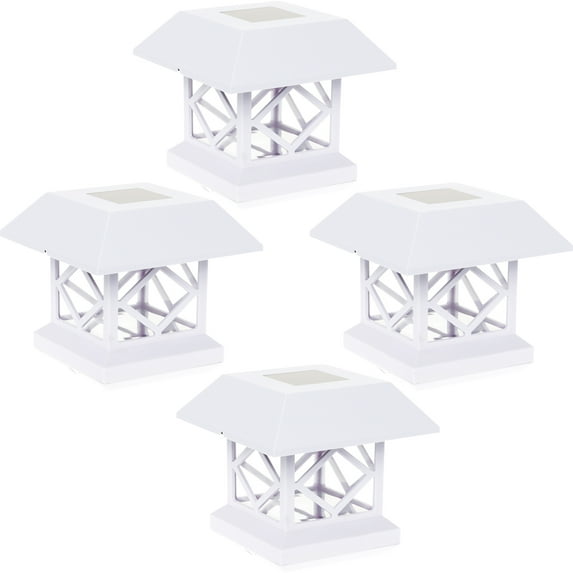 GreenLighting Summit Solar Post Cap Light for 4x4 Wood Posts 4 Pack (White)