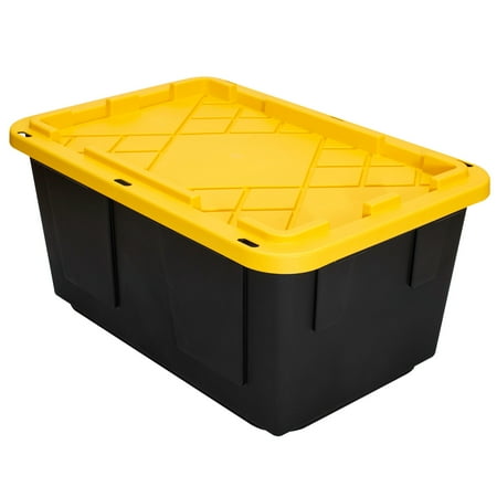 GreenMade Professional Storage Tote, 27 Gallon, Black (4 Pack)