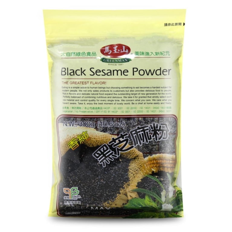 GreenMax Black Sesame Powder 10.6 Oz, Antioxidants, Nutrients