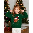 thumbnail image 1 of HILEELANG Kids Christmas Sweatshirt, Cotton Pullover Top with Reindeer Appliqué, Unisex Holiday Long Sleeve Shirt for Toddler Boys Girls 4T (Green), 1 of 8
