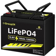 GreenOE 12V 100Ah BCI Group 24 LiFePO4 Battery, 100A BMS, 15000 Deep Cycles, for Solar System, Camping, Home Backup & Trolling Motor