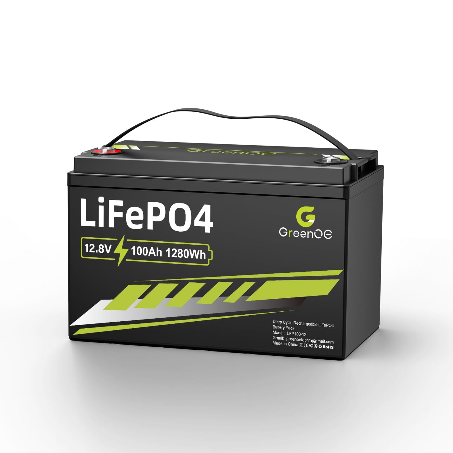GreenOE 12V 100Ah LiFePO4 Battery Group 31, Rechargeable Lithium Battery with 100A Built-in BMS, 15000 Deep Cycles for Solar Systems, RVs, Marine, Vans, Trailers Backup Power