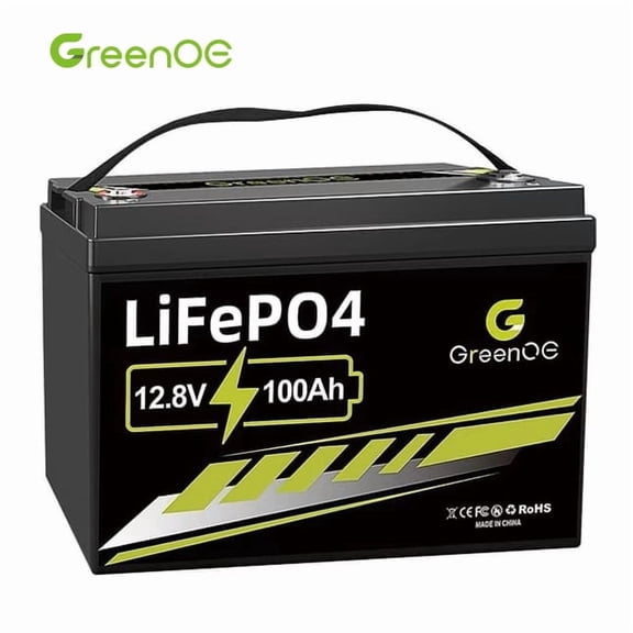 GreenOE Group 31 12.8V 100Ah LiFePO4 Battery With Integrated 100A BMS 15000 Deep Cycles For RV Solar Marine Off Grid Power System