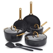 GreenPan 10-Piece Reserve Pro Cookware Set, Ceramic Nonstick, Oven Safe, Dishwasher Safe, Black