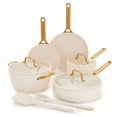 thumbnail image 1 of GreenPan 10-Piece Reserve Pro Cookware Set, Ceramic Nonstick, Oven Safe, Dishwasher Safe, Cream, 1 of 12