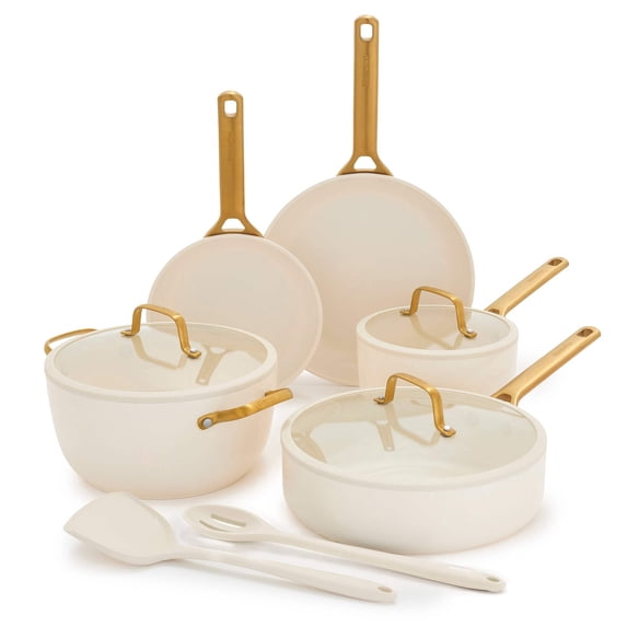 GreenPan 10-Piece Reserve Pro Cookware Set, Ceramic Nonstick, Oven Safe, Dishwasher Safe, Cream
