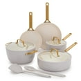 thumbnail image 1 of GreenPan 10-Piece Reserve Pro Cookware Set, Ceramic Nonstick, Oven Safe, Dishwasher Safe, Oyster, 1 of 12