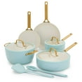 thumbnail image 1 of GreenPan 10-Piece Reserve Pro Cookware Set, Ceramic Nonstick, Oven Safe, Dishwasher Safe, Seaside, 1 of 12