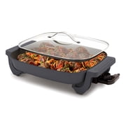 GreenPan 12” X 15” Electric Skillet with Lid, 7QT Capacity for Family Meals, Healthy Ceramic Nonstick, Graphite