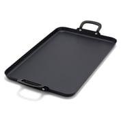 GreenPan 17.5" x 11" Carbon Steel Double Burner Griddle Pan, Pre-Seasoned, Black