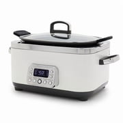 GreenPan 6-Quart, 14-in-1 Slow Cooker, Family Size, Ceramic Nonstick, Dishwasher Safe Parts, Cream