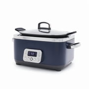 GreenPan 6-Quart, 14-in-1 Slow Cooker, Family Size, Ceramic Nonstick, Dishwasher Safe Parts, Oxford Blue