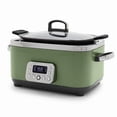 thumbnail image 1 of GreenPan 6-Quart, 14-in-1 Slow Cooker, Family Size, Ceramic Nonstick, Dishwasher Safe Parts, Sage Green, 1 of 11