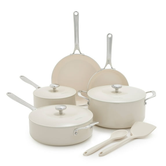 GreenPan Balance 10-Piece Ceramic Nonstick Cookware – Toxin-Free, Dishwasher & Oven Safe, Cream