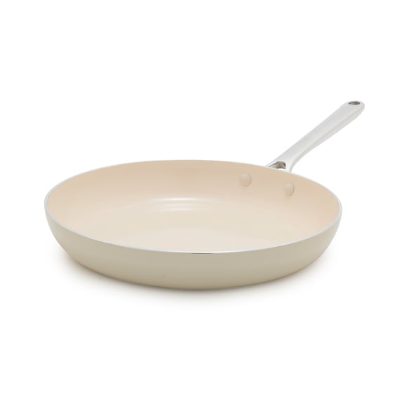 GreenPan Balance 12" Fry Pan Ceramic Nonstick, Toxin-Free, Dishwasher & Oven Safe, Cream