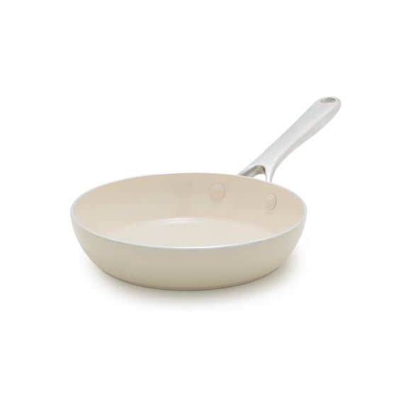 GreenPan Balance 8" Fry Pan Ceramic Nonstick, Toxin-Free, Dishwasher & Oven Safe, Cream