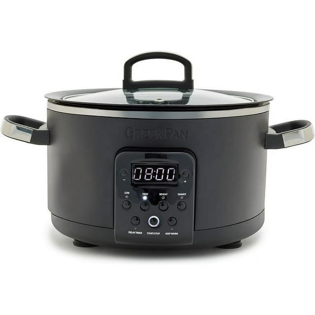 GreenPan Bistro Noir 4qt -Crock Matte Black Electric Slow Cooker ...