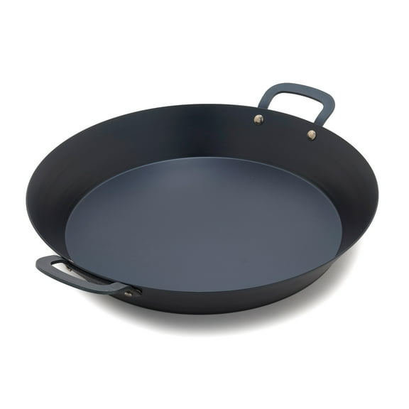 GreenPan Bobby Flay 15 Carbon Steel Paella Pan, Pre-Seasoned, Nontoxic, Induction Compatible, Flat Bottom