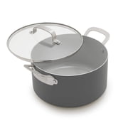 GreenPan Bobby Flay 6-Quart Nonstick Stockpot with Glass Lid, Gray