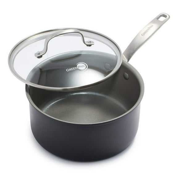 GreenPan Chatham Healthy Ceramic Nonstick 3 Quart Covered Saucepan, Gray