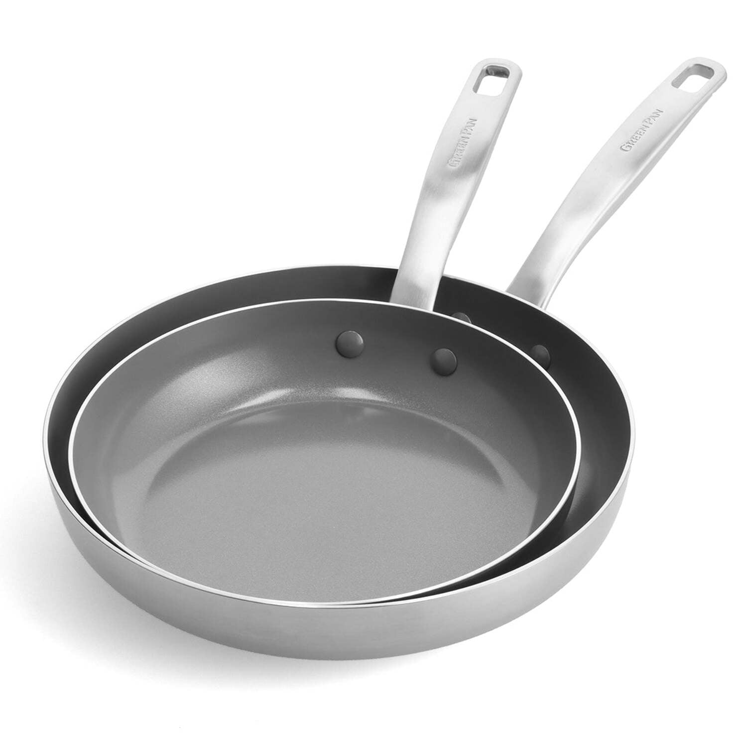 Chatham Stainless Steel Ceramic Nonstick 2-Piece Fry Pan Set