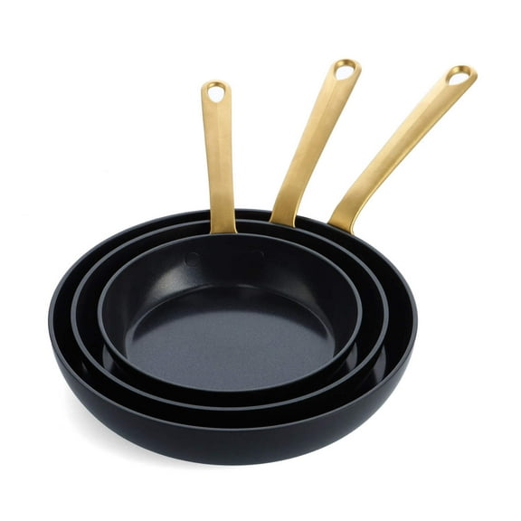 GreenPan Craft Ceramic Nonstick 8", 9.5" and 11" Frypan Set | Forest Green