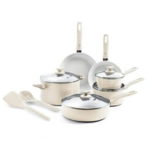 GreenPan Dover Ceramic Nonstick 12-Piece Cookware Set | Cream White