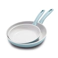 thumbnail image 1 of GreenPan Dover Ceramic Nonstick 8" and 10" Frypan Set | Blue Haze, 1 of 6