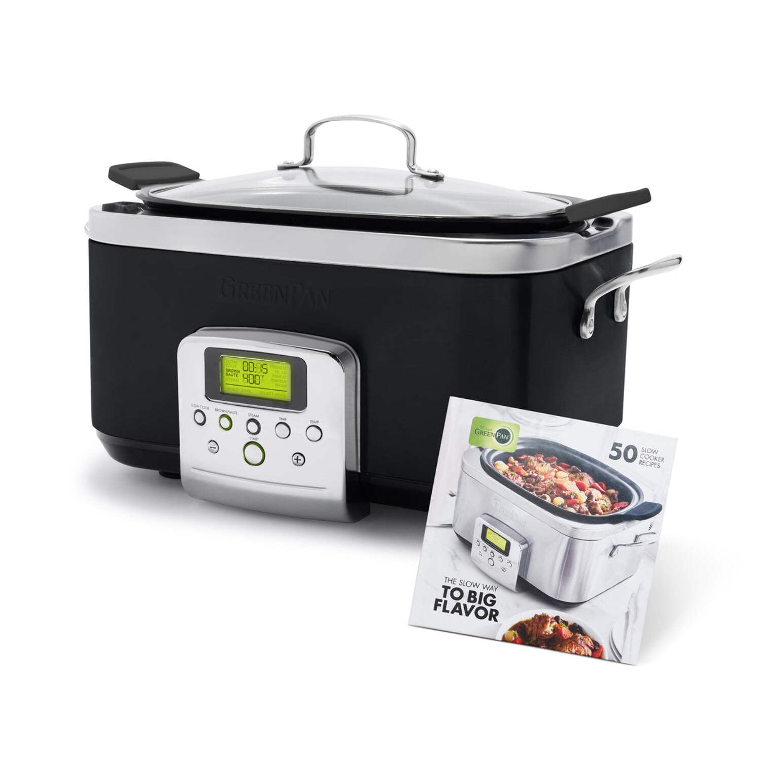 Black 6-Quart Ceramic Nonstick Programmable Slow Cooker with Digital Display
