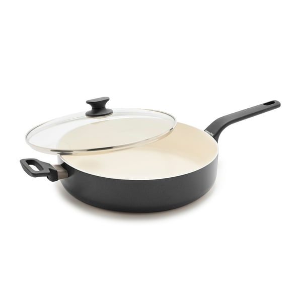 GreenPan Essence 5QT Jumbo Ceramic Nonstick Sauté Pan with Lid, Oven Safe, Dishwasher Safe, Gray​