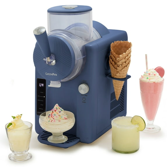 GreenPan Frost 6 Mode, 64 oz Ice Cream & Frozen Drink Maker, Dishwasher Safe Parts, Blue