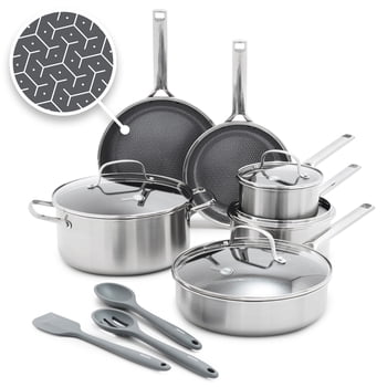 GreenPan Hybrid 13-Piece Nonstick Stainless Steel Cookware Set