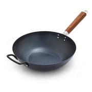GreenPan Kyoto 12" Carbon Steel Wok, Pre-Seasoned Nonstick, Black