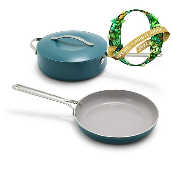 GreenPan Nova 10” Frying Pan Skillet and 4.37QT Sauté Pan with Lid, Oprah’s Favorite Things 2024, Ceramic Nonstick, Induction Suitable, Sear, Fry, Broil, Dishwasher & Oven Safe, Deep Teal