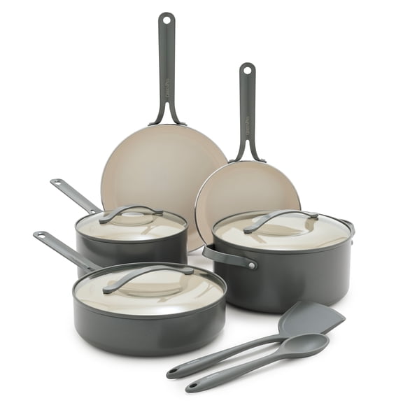 GreenPan Nova Gallery 10-Piece Ceramic Nonstick Cookware Set, Gray