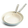 thumbnail image 1 of GreenPan Padova Healthy Ceramic Non-Stick 2-Piece Open Frypan Set, 8 and 10-Inch, Light Blue, 1 of 7