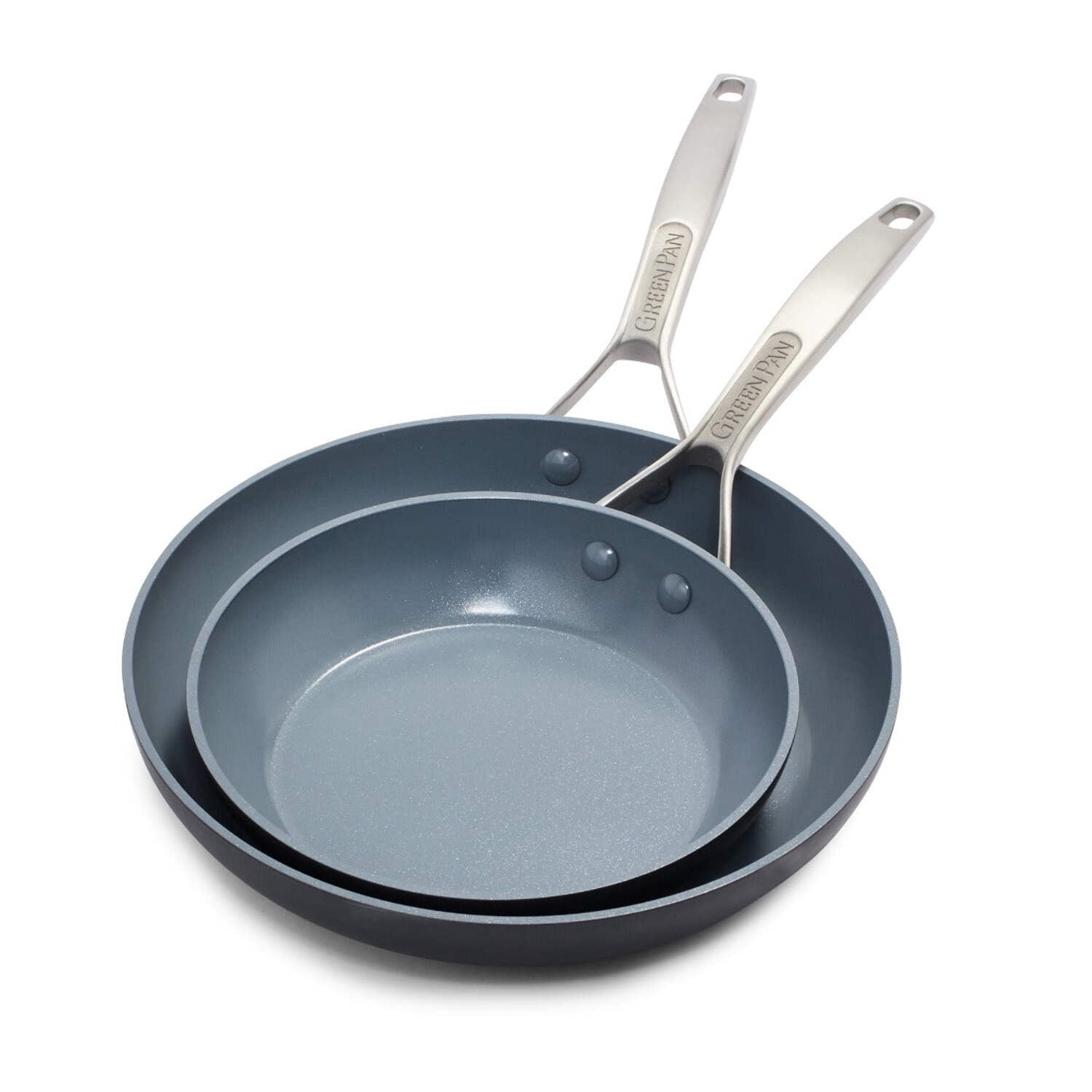 Gray Aluminum Ceramic Nonstick 8" and 10" Frying Pan Set