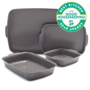GreenPan Premiere 4- Piece Bakeware Set, Healthy Ceramic Nonstick Ovenware, Dishwasher Safe, Gray