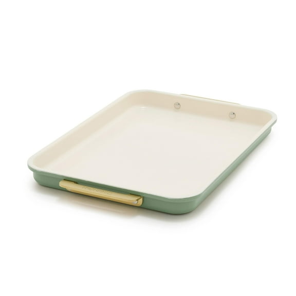 GreenPan Reserve 13" x 9" Quarter Sheet Baking Pan, Ceramic Nonstick Baking Pan, Sage Green