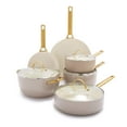 thumbnail image 1 of GreenPan Reserve Ceramic Nonstick 10-Piece Cookware Set | Taupe with Gold-Tone Handles, 1 of 8