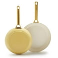 thumbnail image 1 of GreenPan Reserve Ceramic Nonstick 10" and 12" Frypan Set | Sunrise with Gold-Tone Handles, 1 of 7