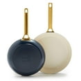 thumbnail image 1 of GreenPan Reserve Ceramic Nonstick 10" and 12" Frypan Set | Twilight with Gold-Tone Handles, 1 of 8
