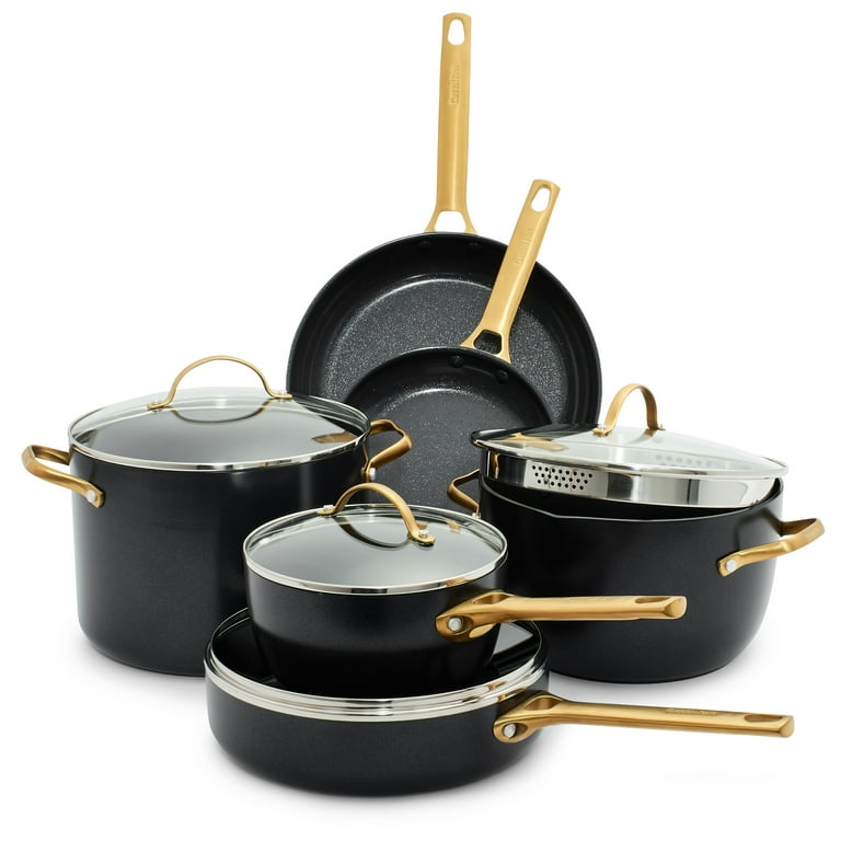 Reserve Ceramic Nonstick 8, 10 AND 12 Frypan Set - Black w/ Gold-To – La  Cuisine