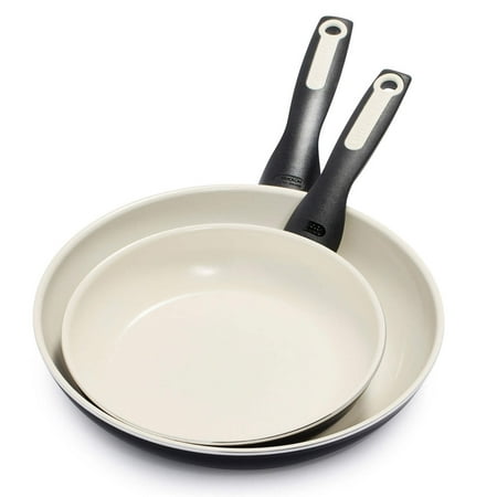 GreenPan Rio Ceramic Nonstick 8" and 10" Frypan Set - Black