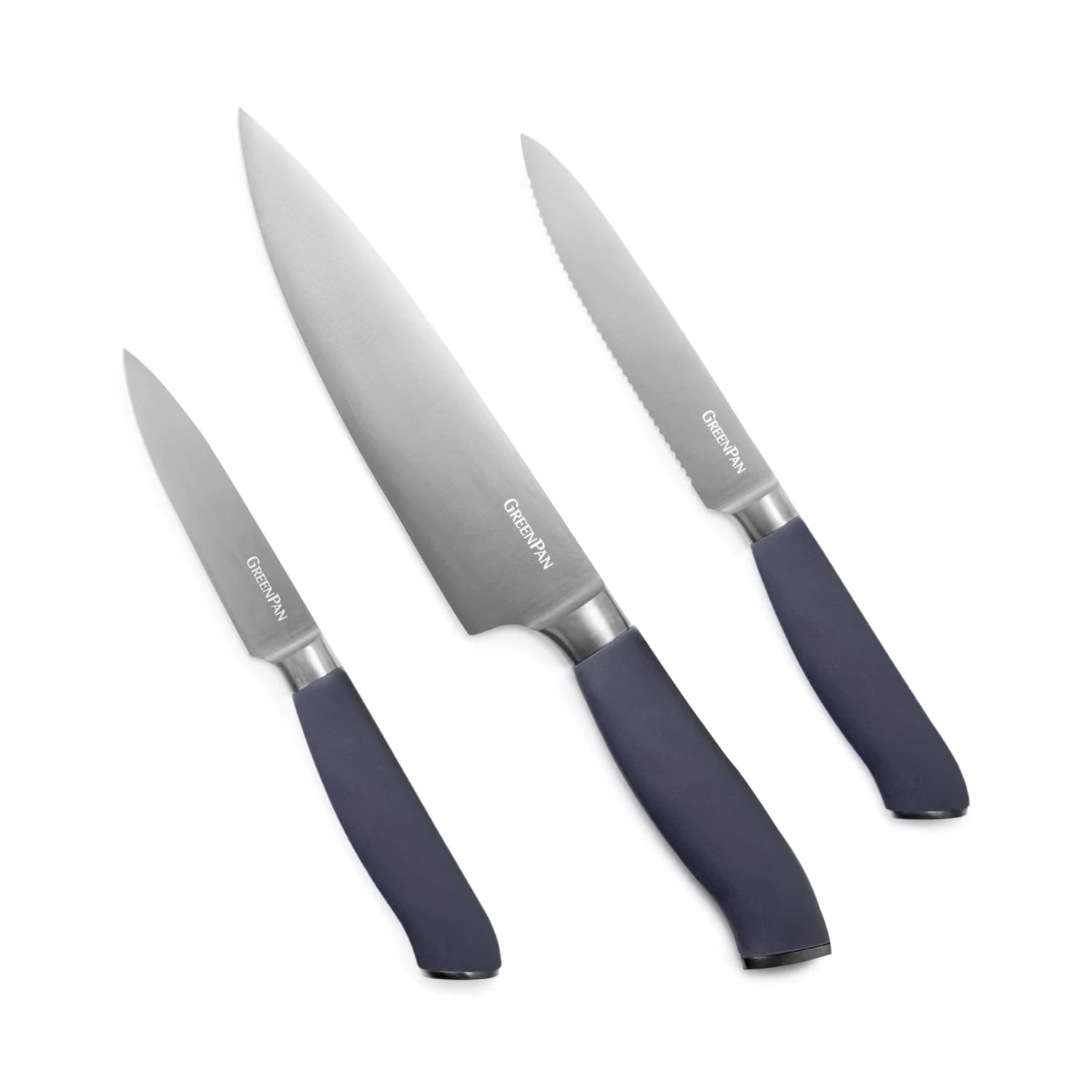 GreenPan Titanium Cutlery 3-Piece Knife Set | Gray