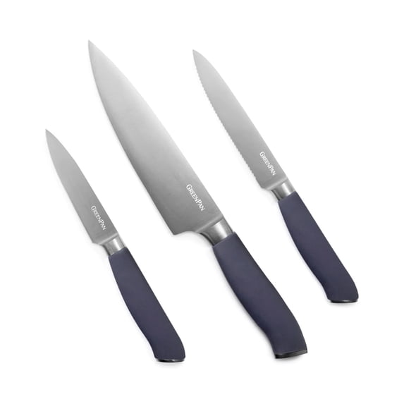 GreenPan Titanium Cutlery 3-Piece Knife Set | Gray